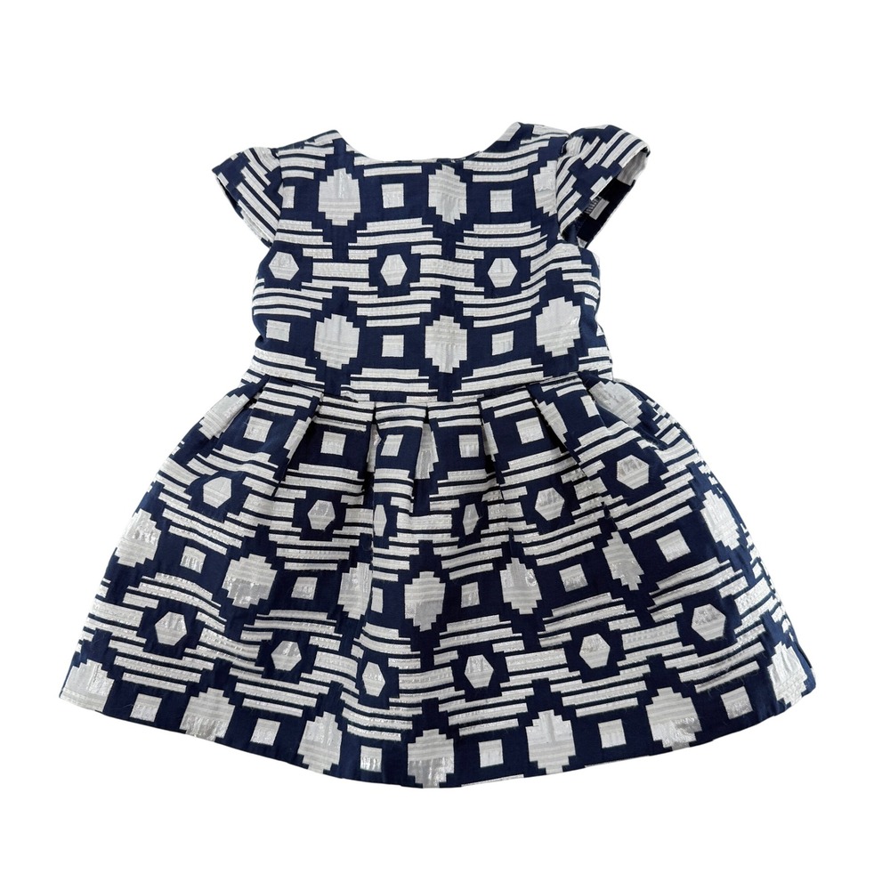 Crazy 8 Dress 12-18 Months Blue White Geometric Party Casual Toddler Girl
